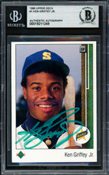 Ken Griffey Jr. Autographed 1989 Upper Deck Rookie Card #1 Seattle Mariners Beckett BAS #19211249