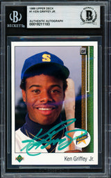 Ken Griffey Jr. Autographed 1989 Upper Deck Rookie Card #1 Seattle Mariners Beckett BAS #19211183