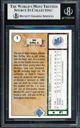 Ken Griffey Jr. Autographed 1989 Upper Deck Rookie Card #1 Seattle Mariners Beckett BAS #19211291