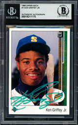 Ken Griffey Jr. Autographed 1989 Upper Deck Rookie Card #1 Seattle Mariners Beckett BAS #19211175