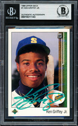 Ken Griffey Jr. Autographed 1989 Upper Deck Rookie Card #1 Seattle Mariners Beckett BAS #19211143