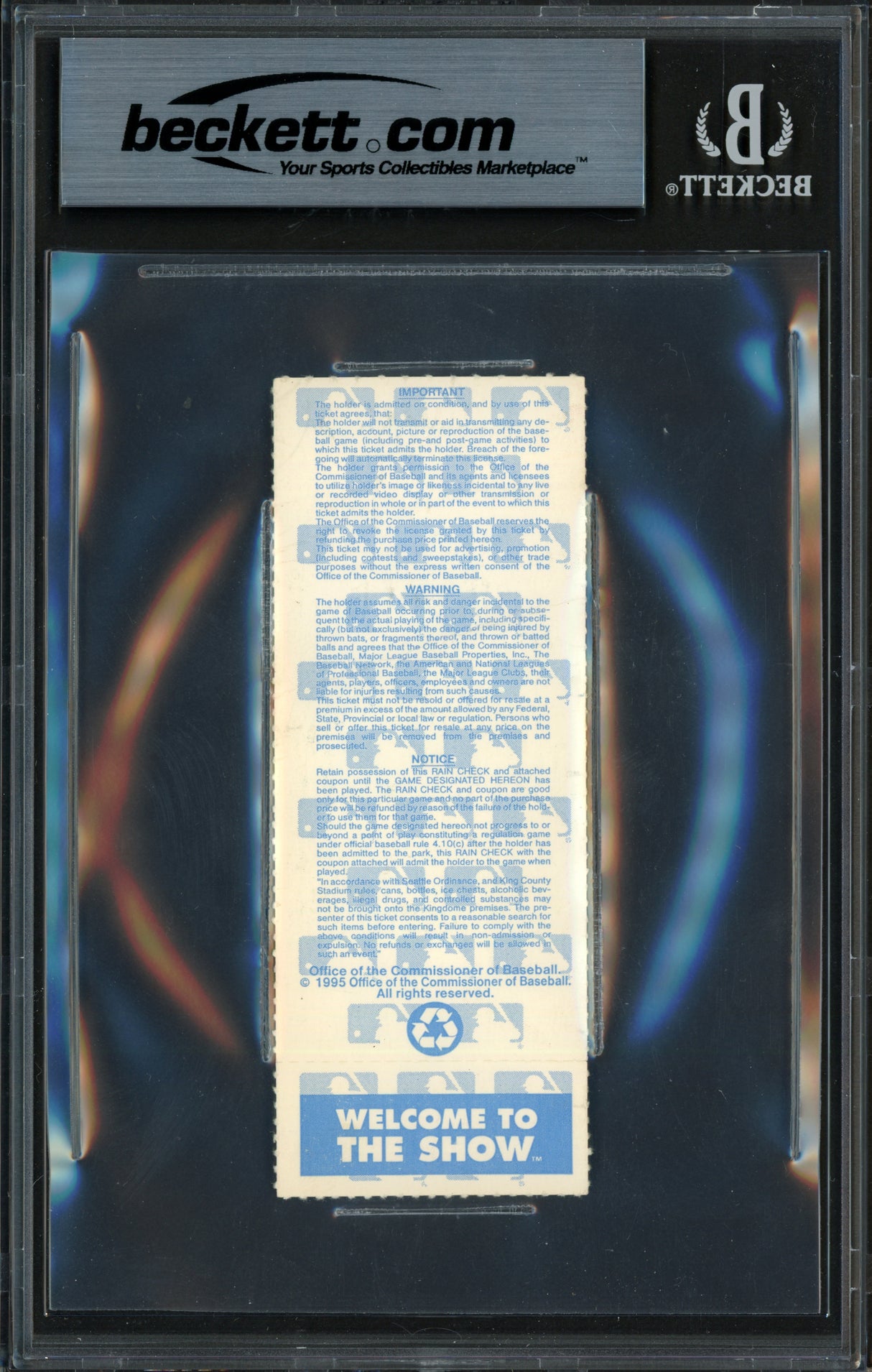 Ken Griffey Jr. & Edgar Martinez Autographed 1995 ALDS Game 5 Ticket Seattle Mariners The Double Beckett BAS #19215611