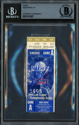 Ken Griffey Jr. Autographed 1995 ALCS Game 1 Ticket Seattle Mariners Beckett BAS #19215607
