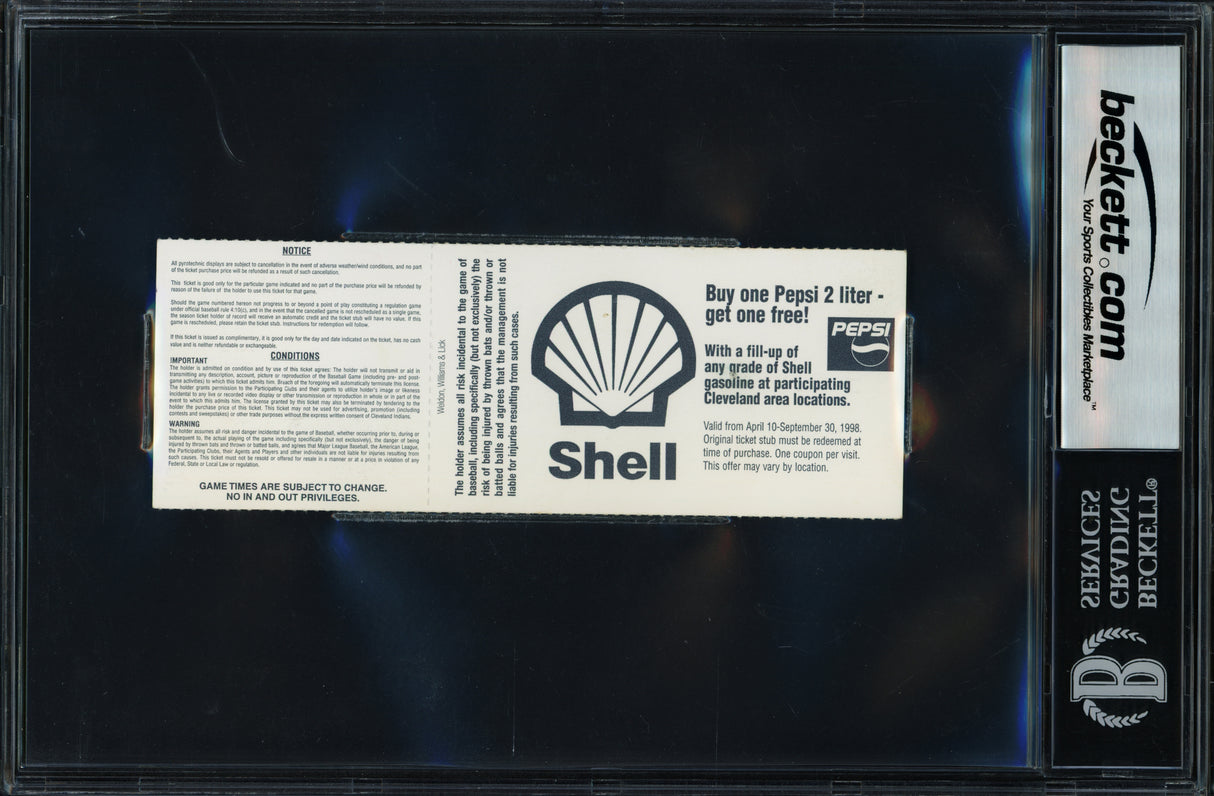 Ken Griffey Jr. Autographed 4/13/98 300th HR Ticket Seattle Mariners Beckett BAS #19215615