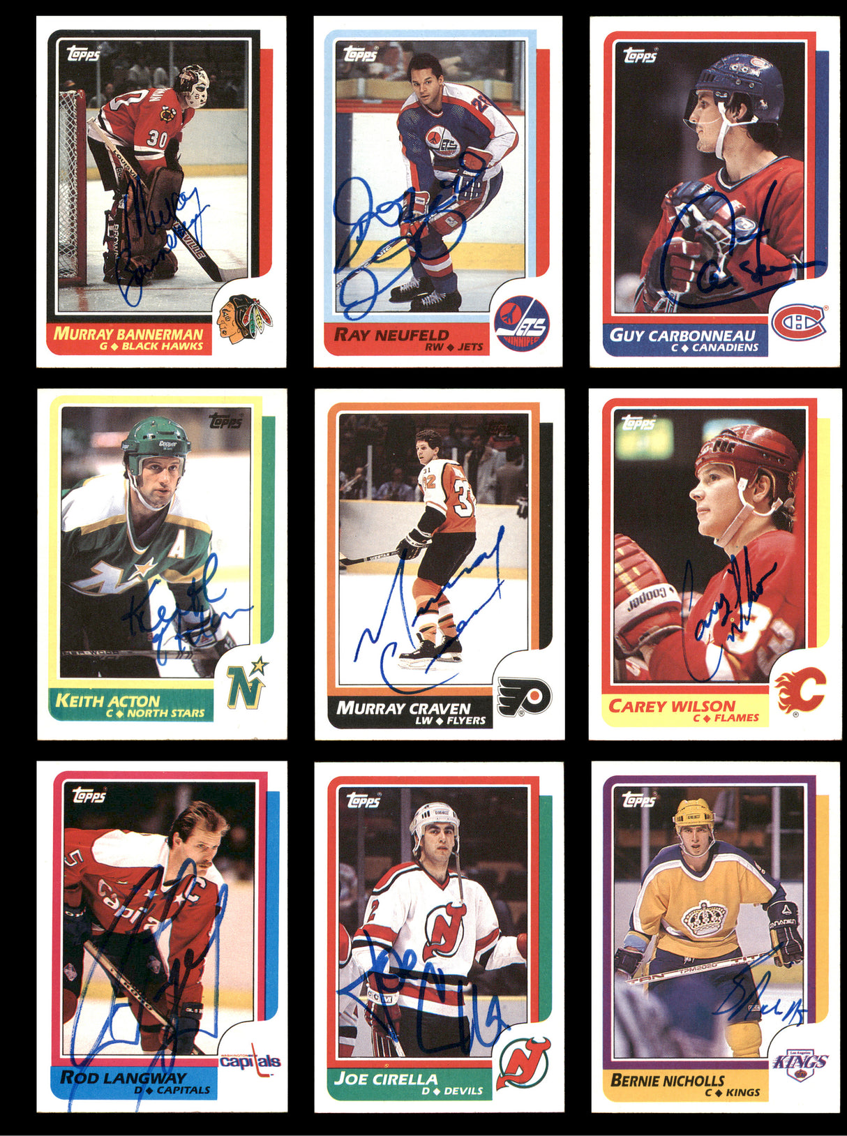 1986-87 Topps Hockey Autographed Cards (85 Count Lot - All Different) SKU #257858