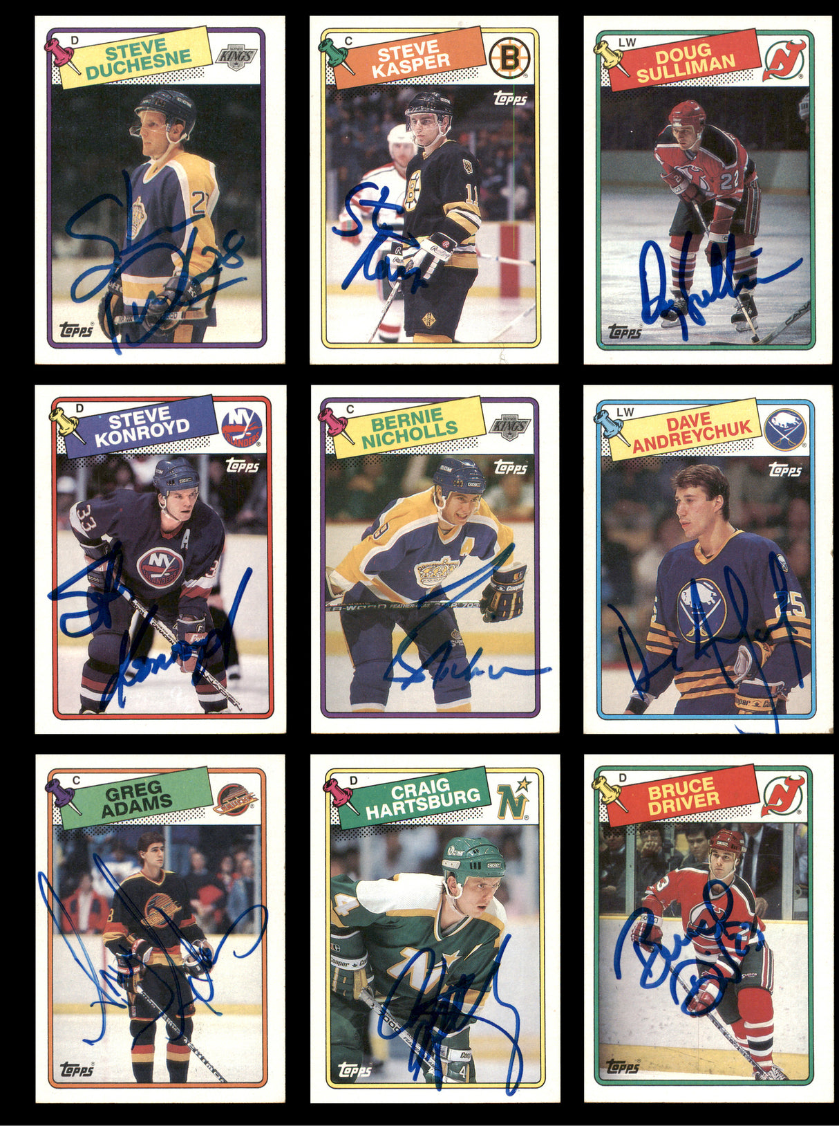 1988-89 Topps Hockey Autographed Cards (82 Count Lot - All Different) SKU #257860