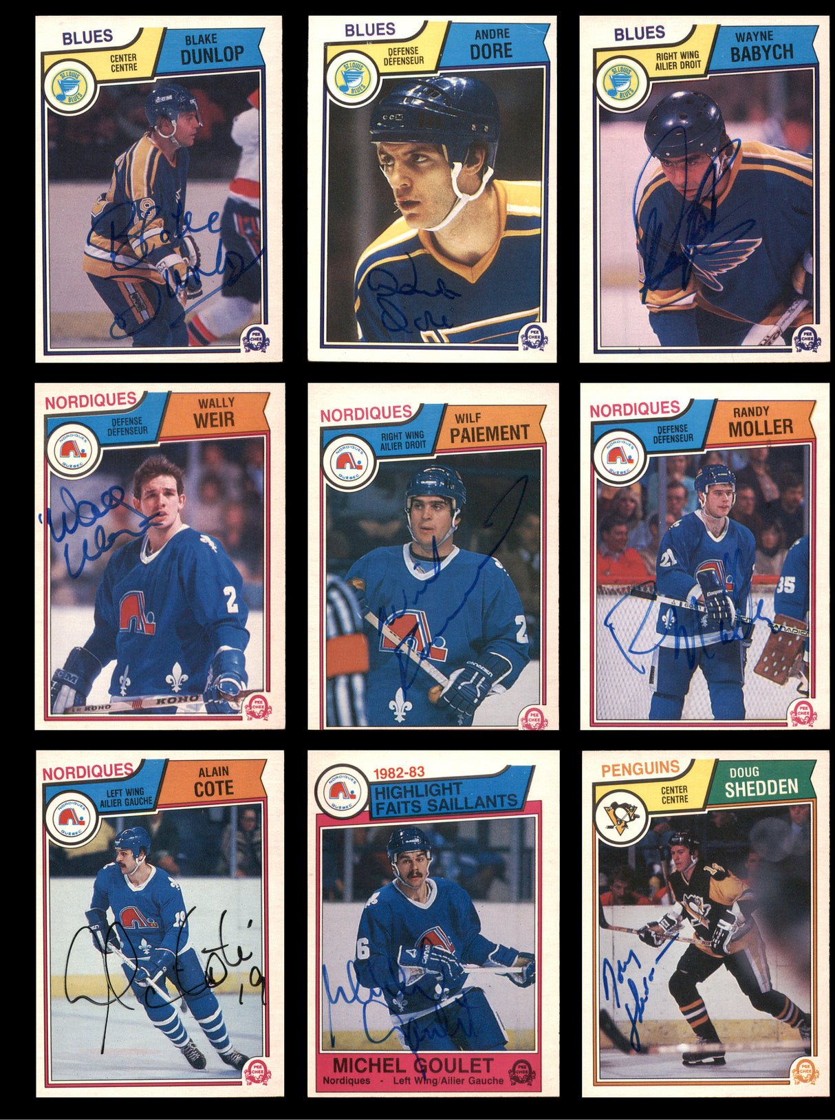 1983-84 O-Pee-Chee Hockey Autographed Cards (72 Count Lot - All Different) SKU #257862