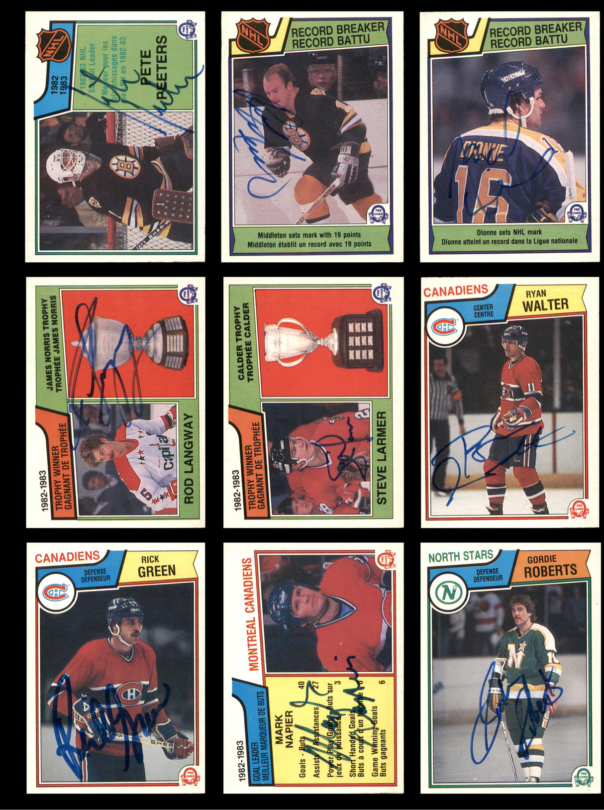 1983-84 O-Pee-Chee Hockey Autographed Cards (72 Count Lot - All Different) SKU #257862