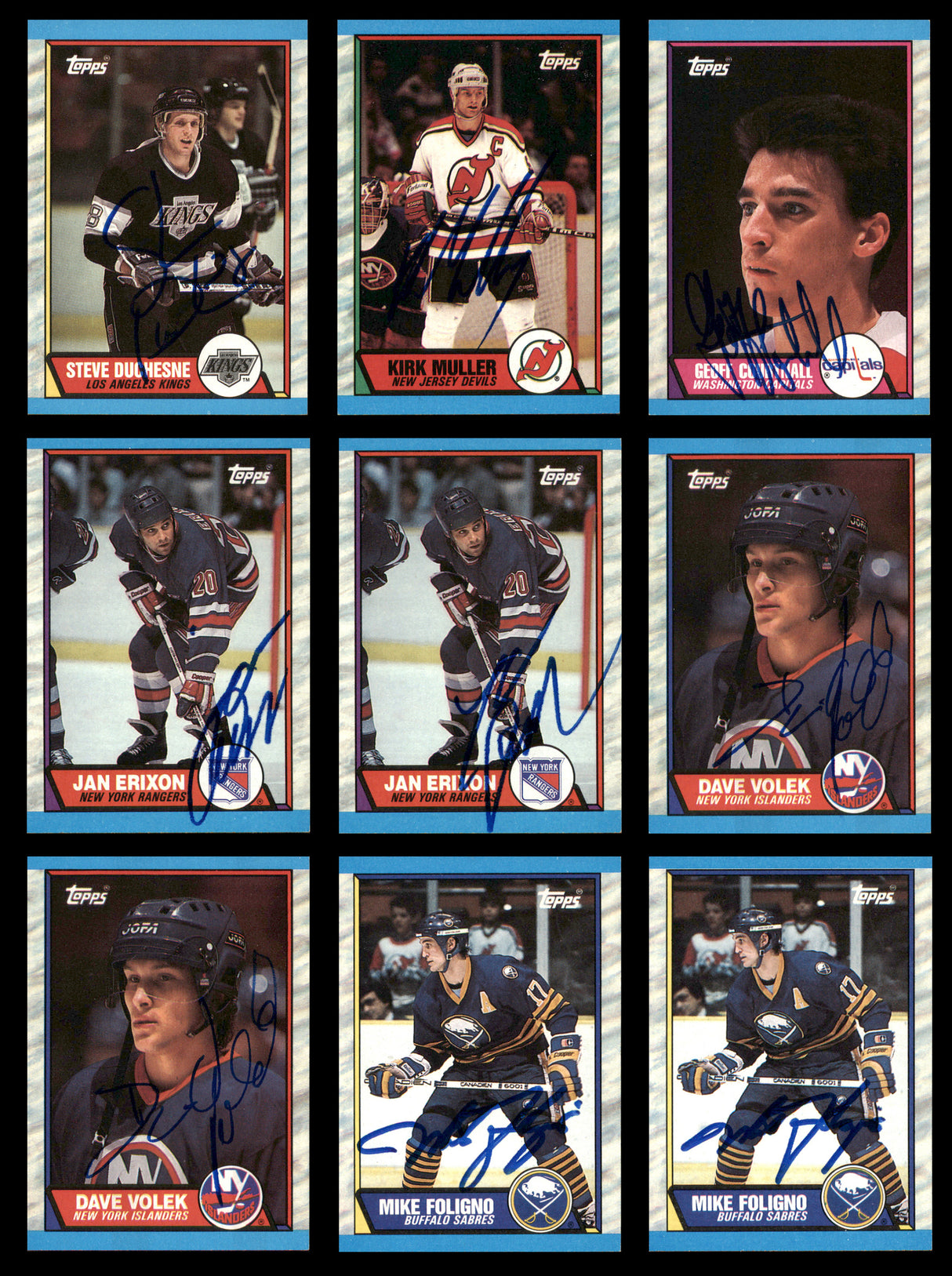 1989-90 Topps Hockey Autographed Cards (56 Count Lot) SKU #257869