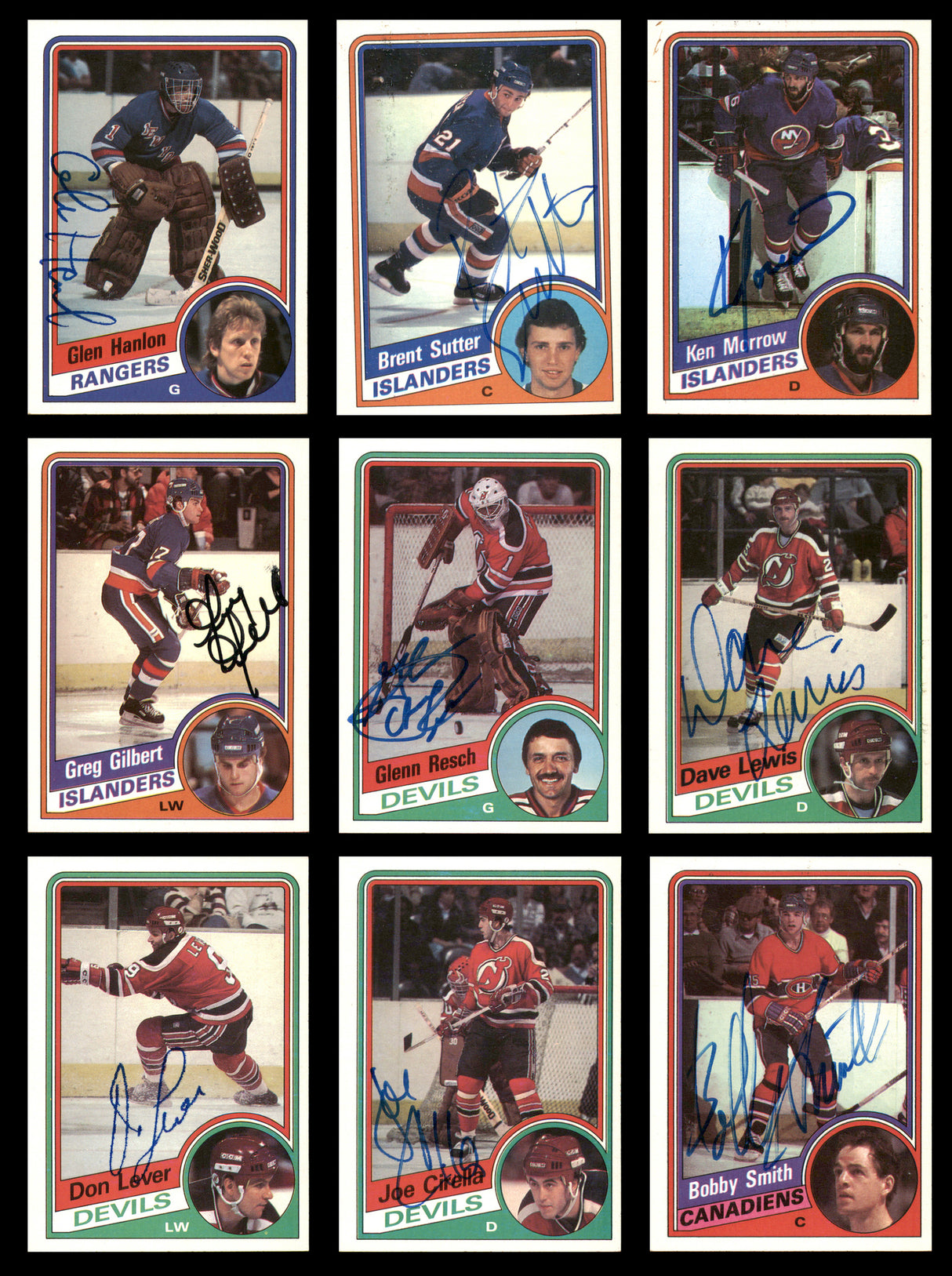 1984-85 Topps Hockey Autographed Cards (71 Count Lot - All Different) SKU #257874