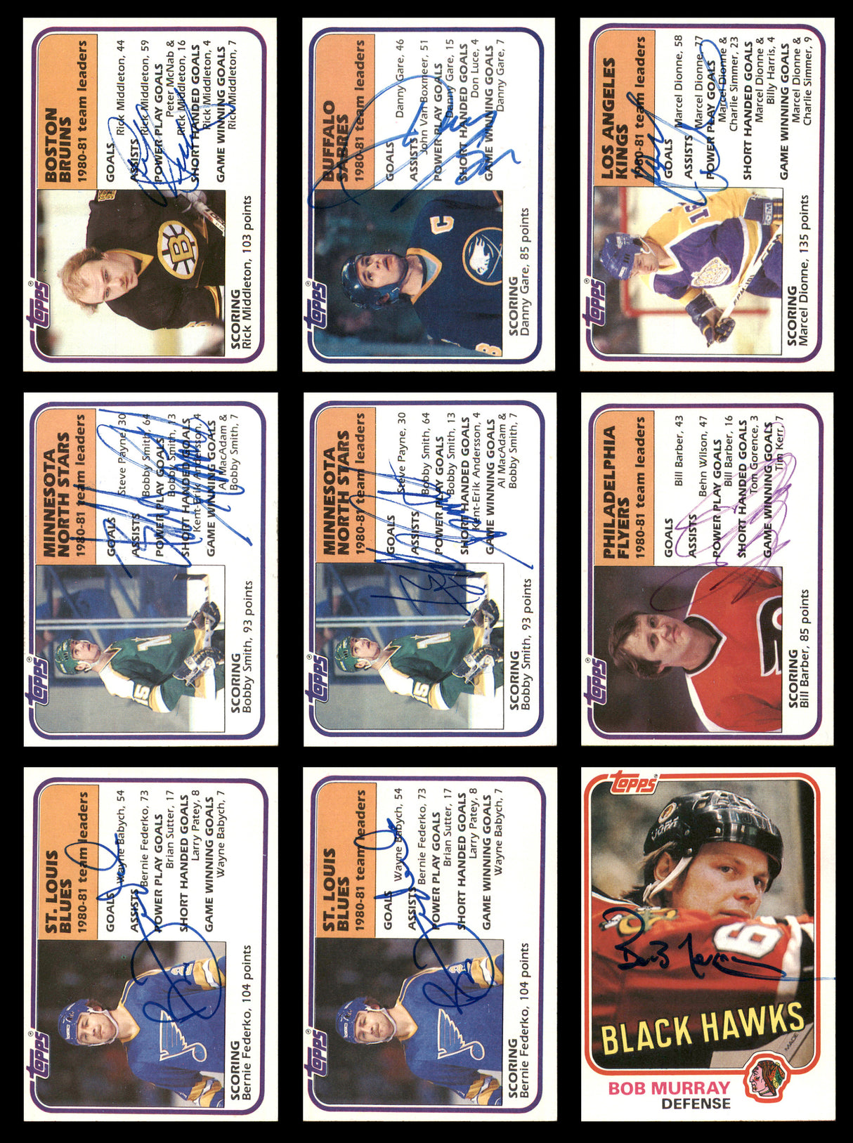 1981-82 Topps Hockey Autographed Cards (31 Count Lot) SKU #257878
