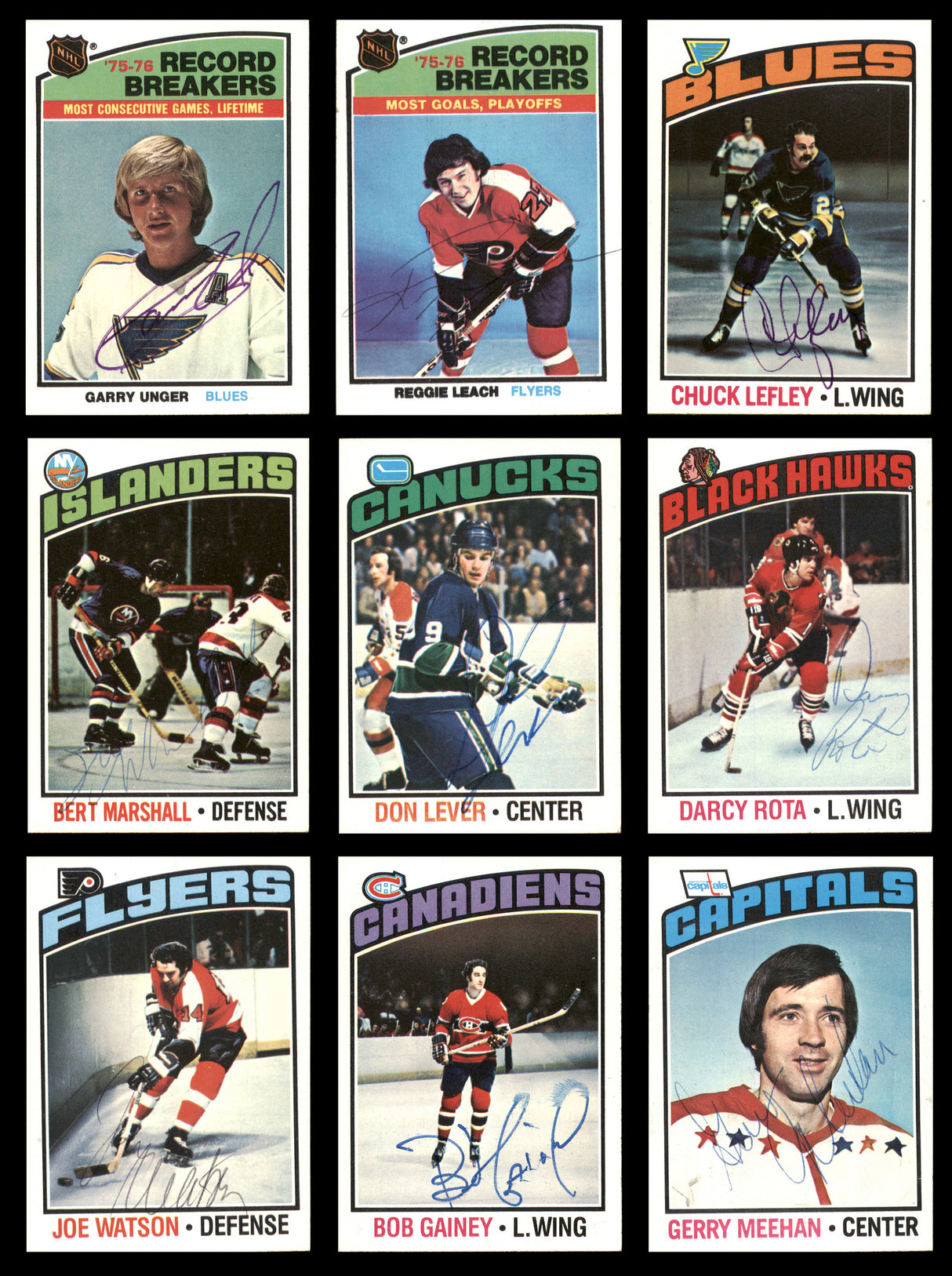1976-77 Topps Hockey Autographed Cards (52 Count Lot - All Different) SKU #257889