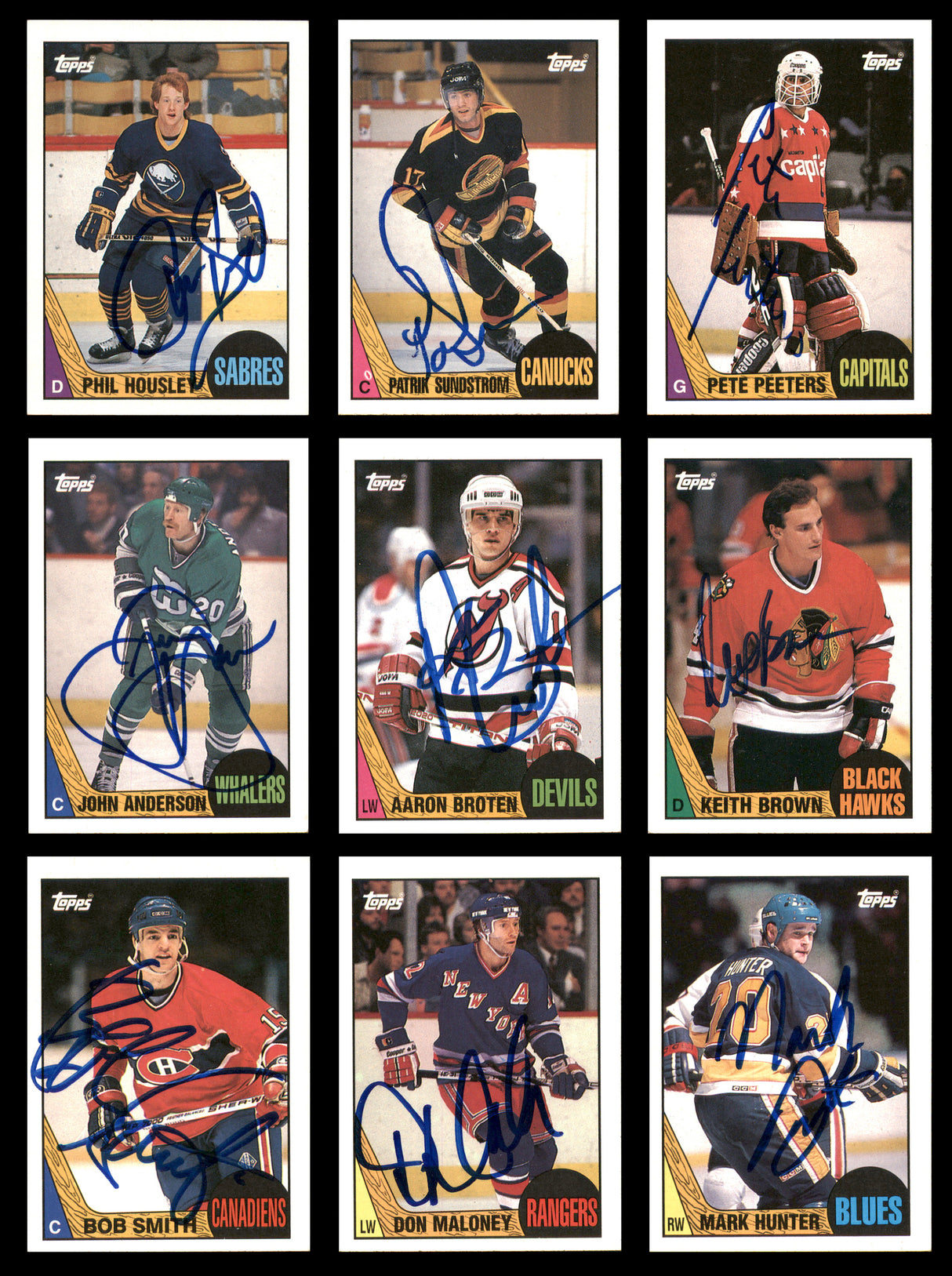 1987-88 Topps Hockey Autographed Cards (81 Count Lot - All Different) SKU #257891