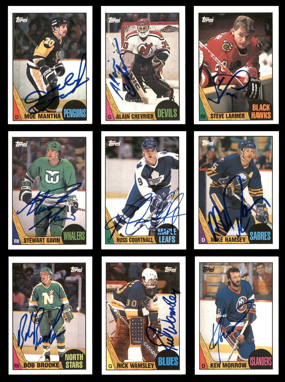 1987-88 Topps Hockey Autographed Cards (81 Count Lot - All Different) SKU #257891