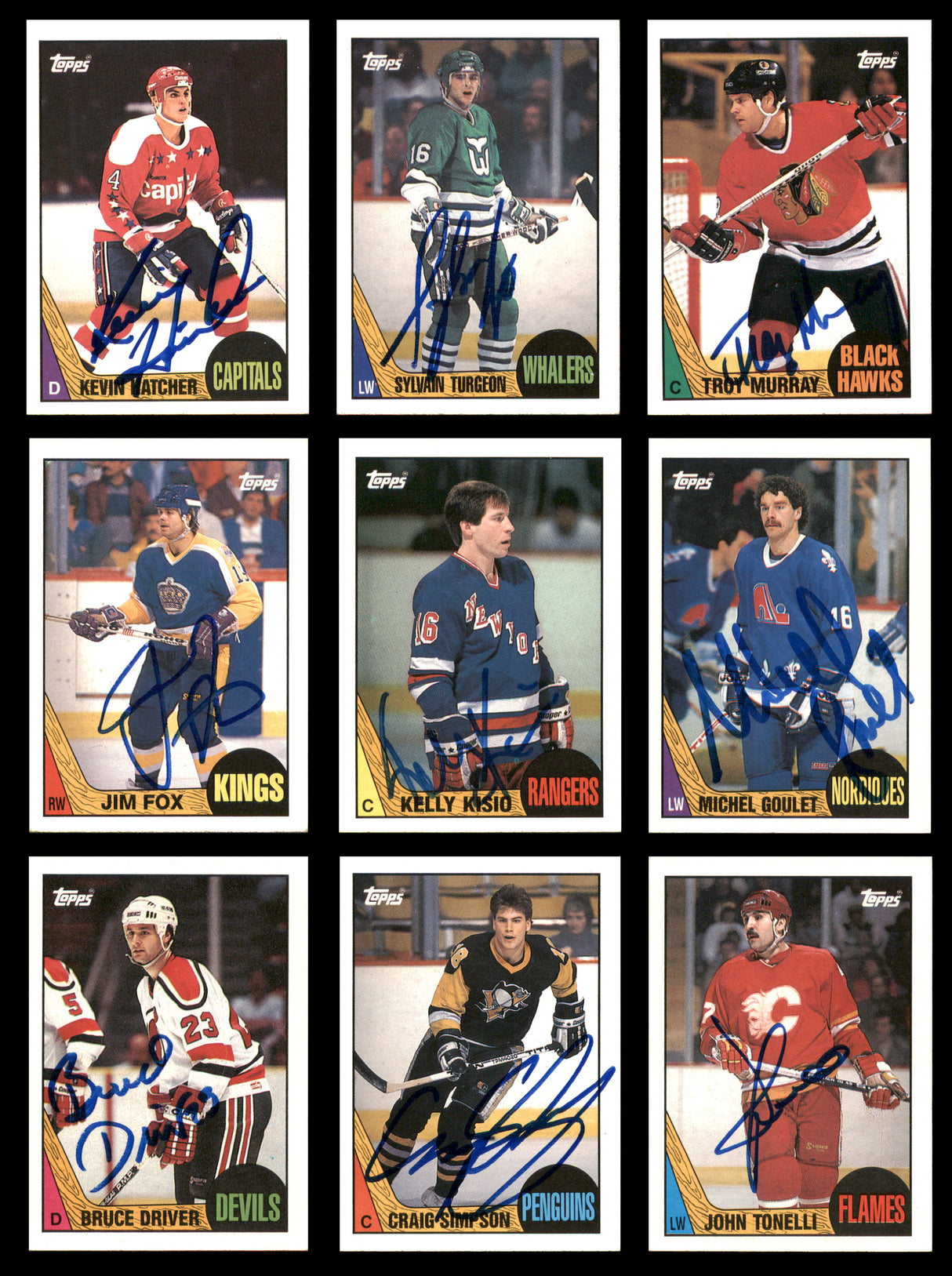 1987-88 Topps Hockey Autographed Cards (81 Count Lot - All Different) SKU #257891