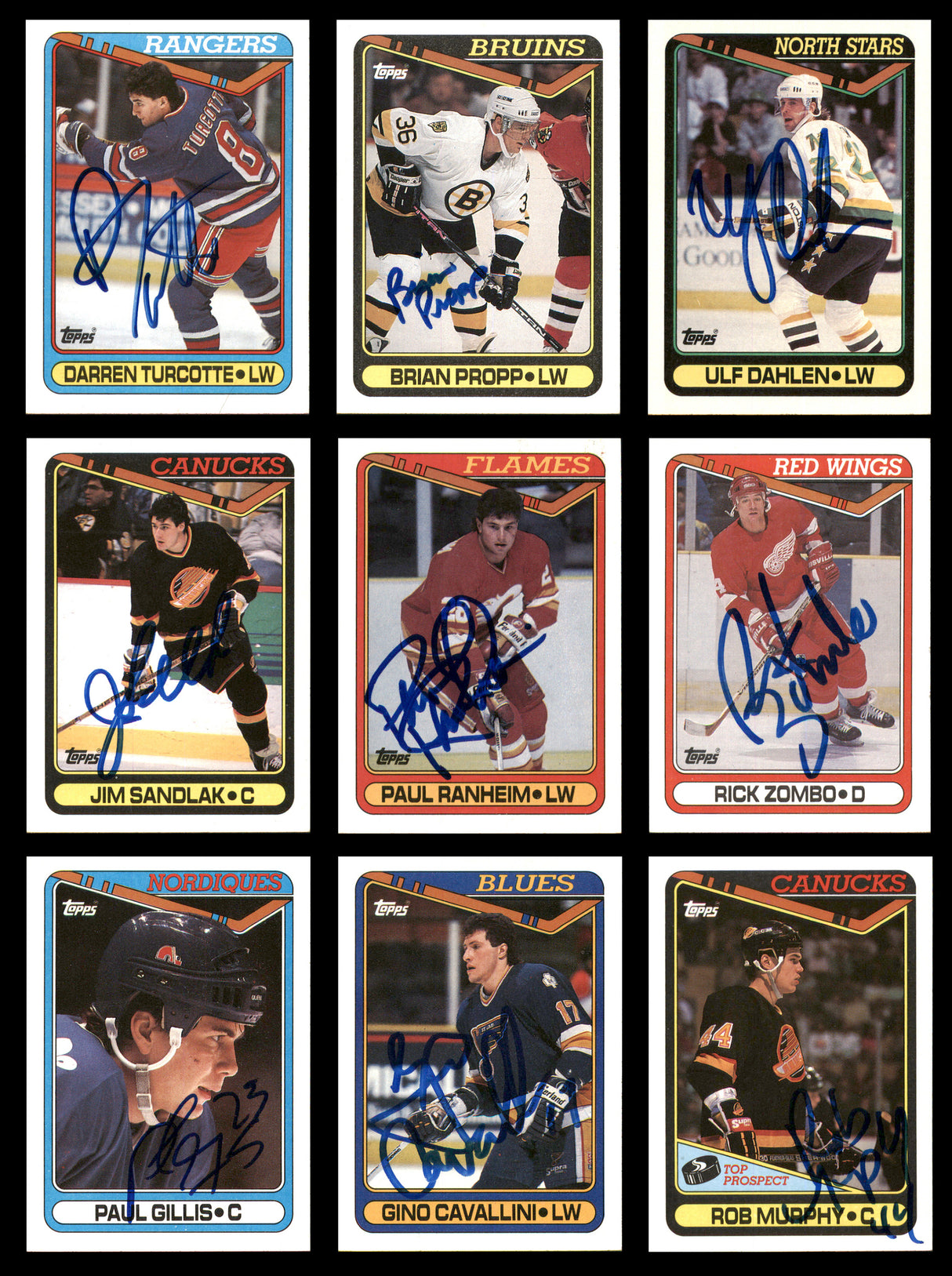 1990-91 Topps Hockey Autographed Cards (66 Count Lot - All Different) SKU #257893