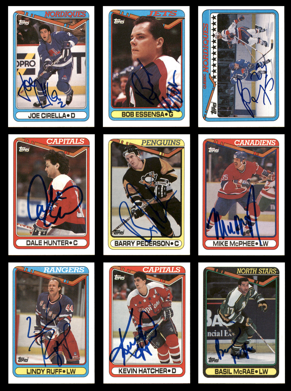 1990-91 Topps Hockey Autographed Cards (66 Count Lot - All Different) SKU #257893