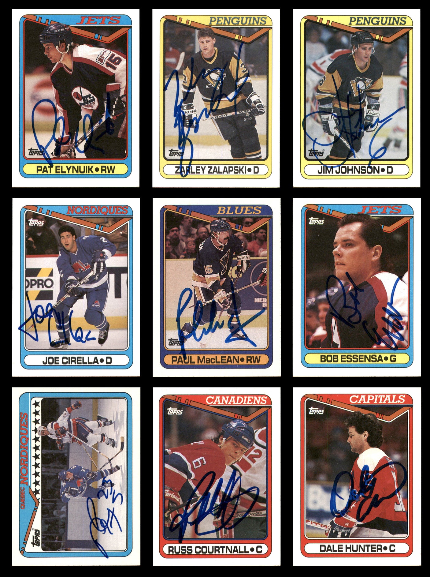 1990-91 Topps Hockey Autographed Cards (84 Count Lot - All Different) SKU #257894