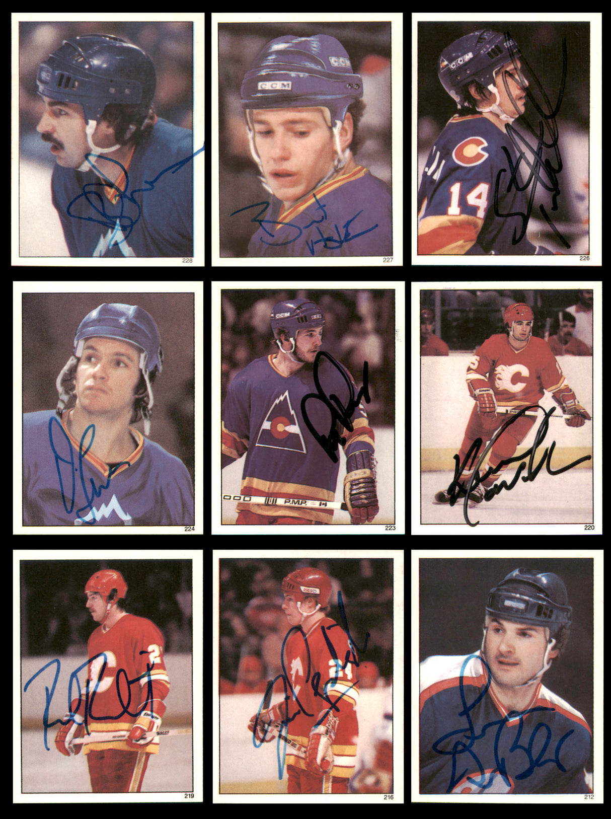 1982-83 Topps Stickers Hockey Autographed Cards (84 Count Lot - All Different) SKU #257917