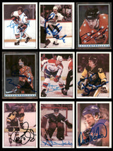 1982-83 Topps Stickers Hockey Autographed Cards (84 Count Lot - All Different) SKU #257917