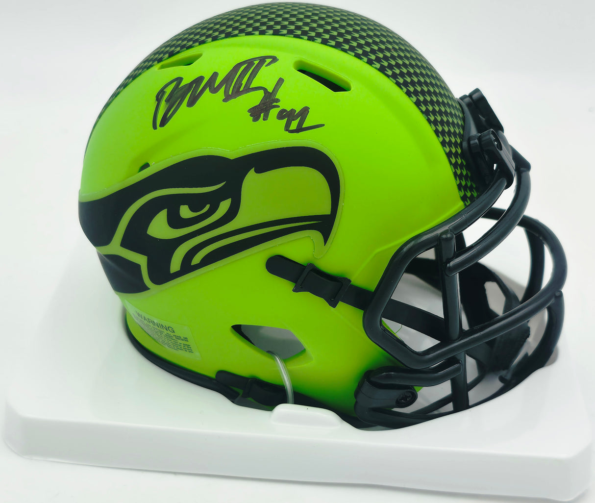 Byron Murphy II Autographed Seattle Seahawks Rave Green Speed Mini Helmet (Smudged) MCS Holo #62695