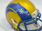 Davante Adams Autographed Los Angeles Rams Flash Yellow Speed Mini Helmet (Smudged) Beckett BAS Witness #4W061367