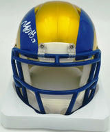 Davante Adams Autographed Los Angeles Rams Flash Yellow Speed Mini Helmet (Smudged) Beckett BAS Witness #4W061367