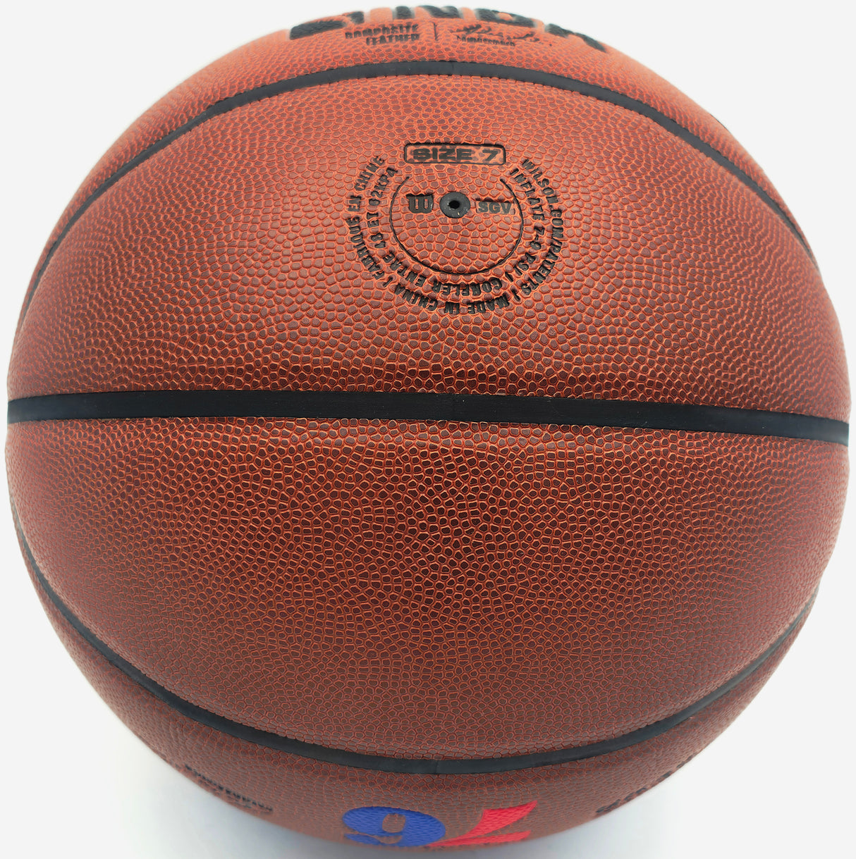 Allen Iverson Autographed Composite Leather Basketball Philadelphia 76ers Logo Beckett BAS Witness #3W343160
