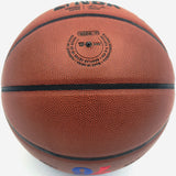 Allen Iverson Autographed Composite Leather Basketball Philadelphia 76ers Logo (Smudged) Beckett BAS Witness #3W343149