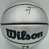 Allen Iverson Autographed Platinum Edition Composite Leather Basketball Philadelphia 76ers Beckett BAS Witness #3W343066