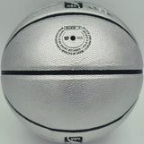 Allen Iverson Autographed Platinum Edition Composite Leather Basketball Philadelphia 76ers Beckett BAS Witness #3W343066