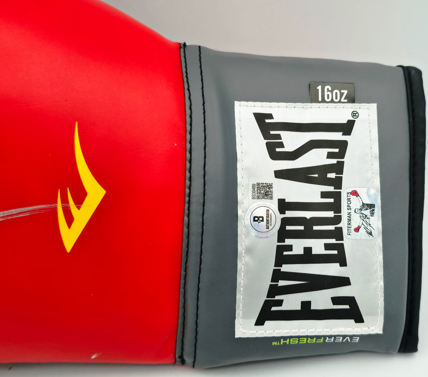 Mike Tyson Autographed Red Everlast Everfresh Boxing Glove LH Beckett BAS QR #BS30489