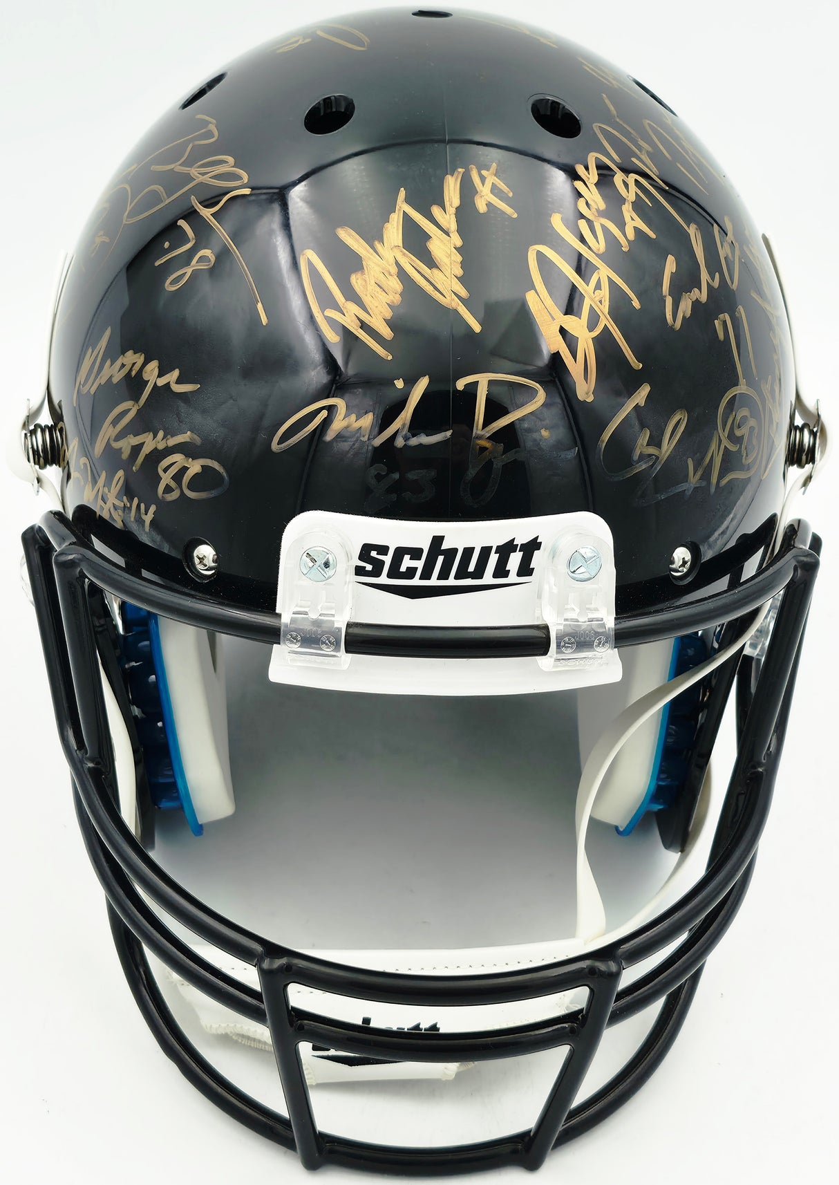 College Football's Best Heisman Winners Autographed Black Full Size Schutt Replica Helmet With 23 Signatures Including Barry Sanders & Bo Jackson Steiner Holo #SS149840