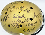 College Football's Best Heisman Winners Autographed Gold Full Size Schutt Replica Helmet With 24 Signatures Including Barry Sanders & Bo Jackson Steiner Holo #SS149084