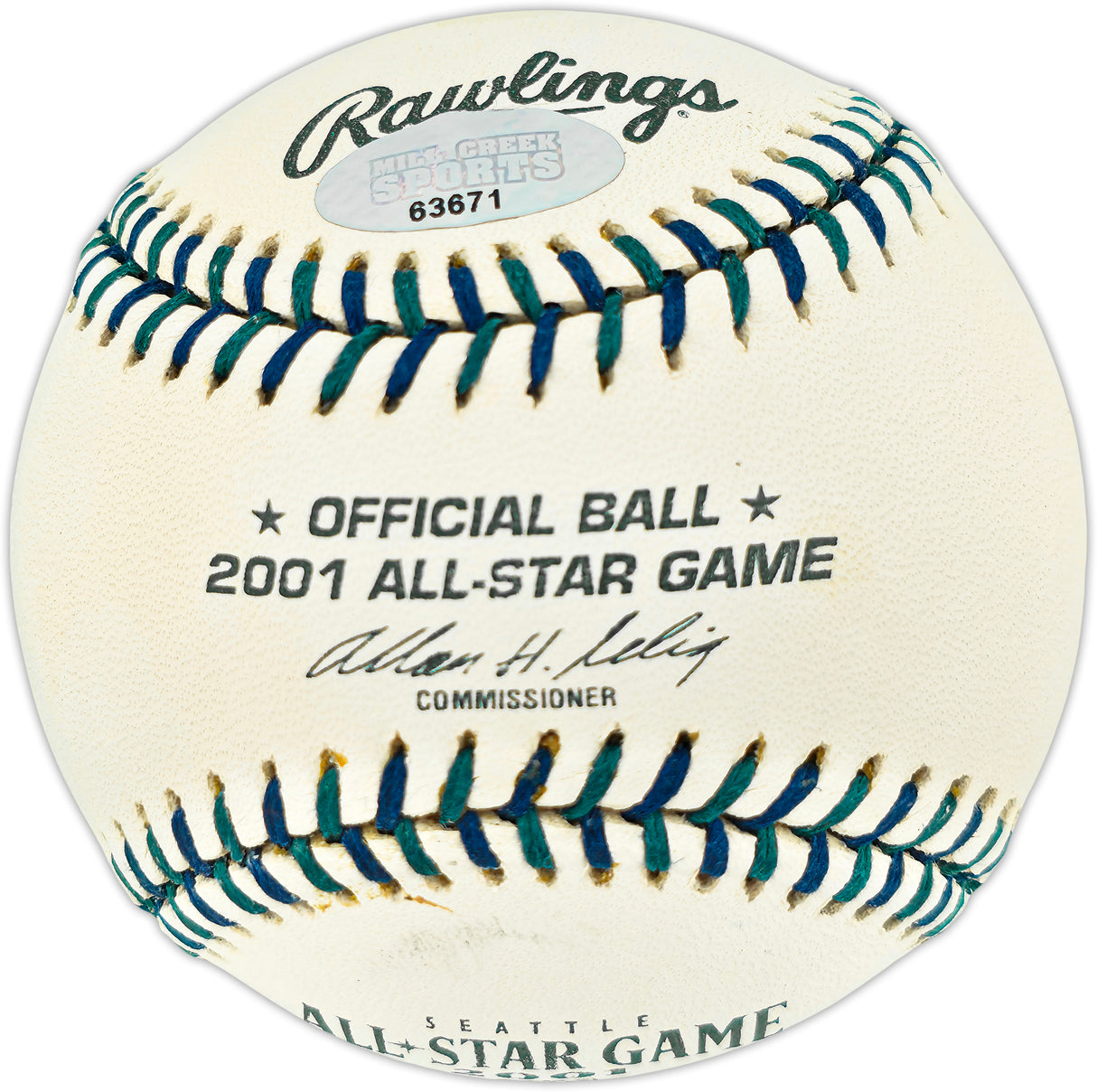 Jeff Nelson Autographed Official 2001 All Star Game Logo Baseball Seattle Mariners MCS Holo #63671