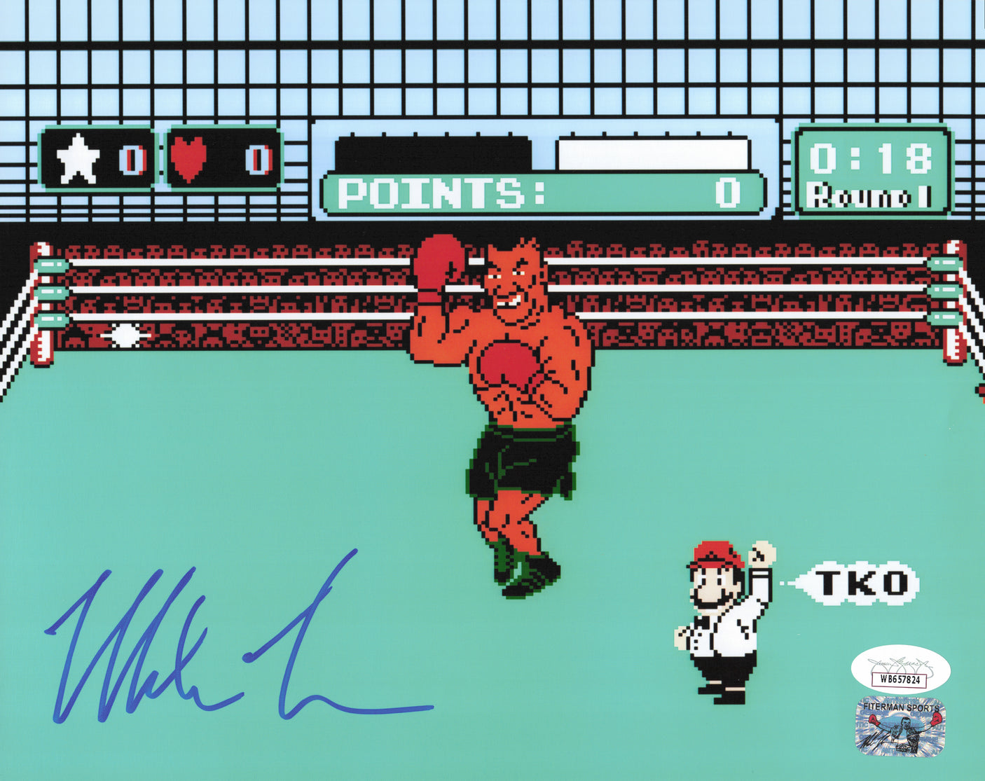 Mike Tyson Autographed Nintendo Punch-Out!! 8x10 Photo JSA #WB657824