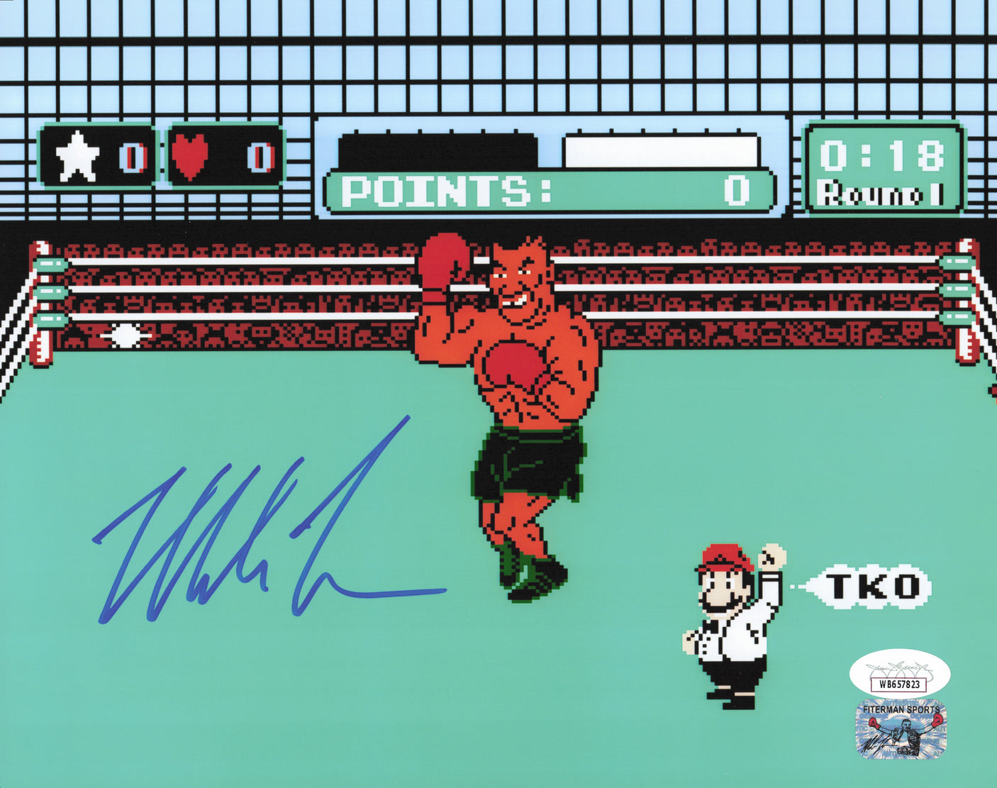Mike Tyson Autographed Nintendo Punch-Out!! 8x10 Photo JSA #WB657823