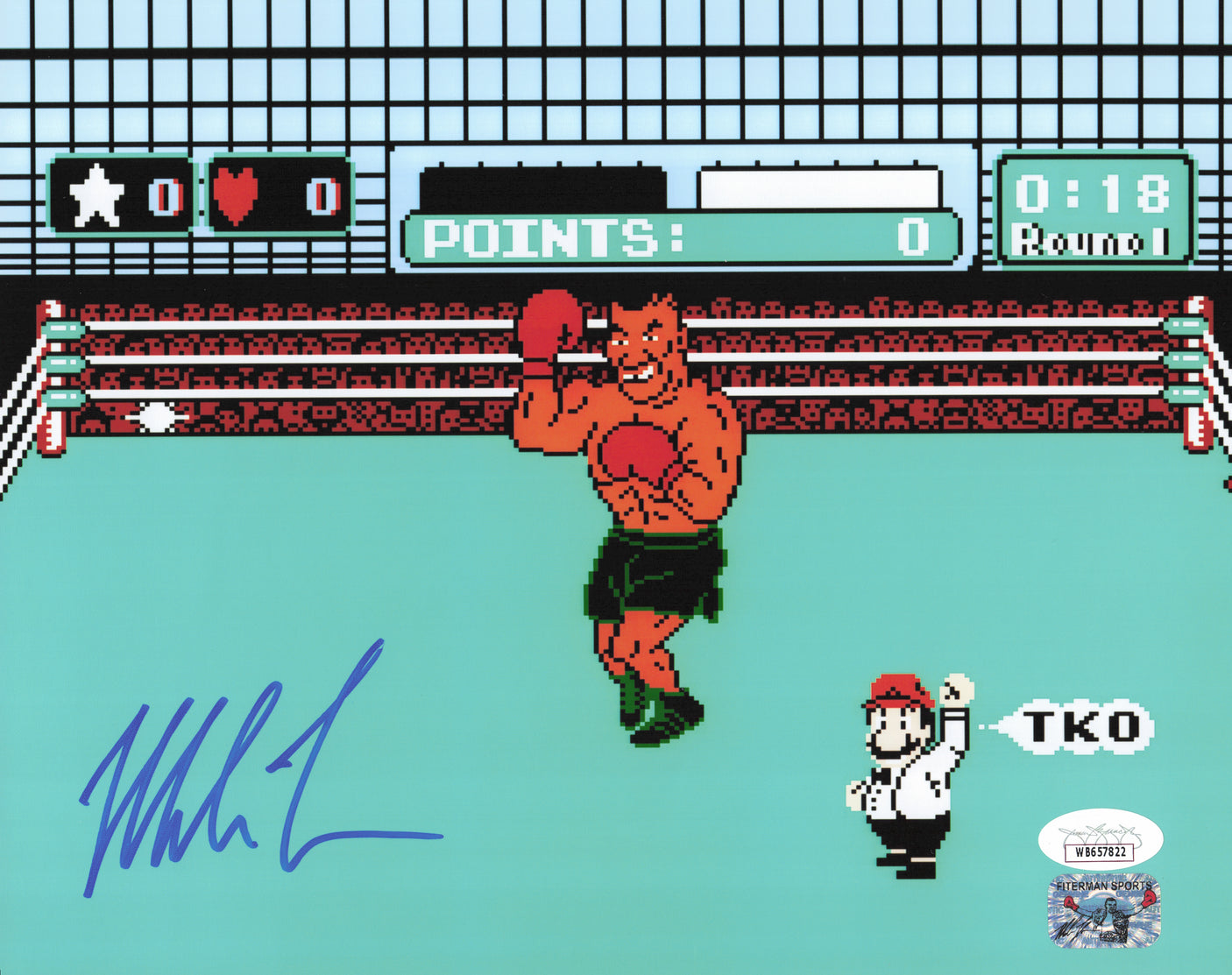 Mike Tyson Autographed Nintendo Punch-Out!! 8x10 Photo JSA #WB657822