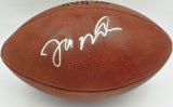 Joe Montana Autographed Official NFL Leather Football San Francisco 49ers (Smudged) Beckett BAS QR #BS30303