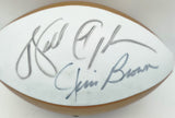 Walter Payton & Jim Brown Autographed Official Rawlings White Panel Football Chicago Bears JSA #B83126