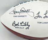Dallas Cowboys Legends Autographed Official NFL White Logo Football With 5 Signatures Including Tom Landry JSA #Y09851