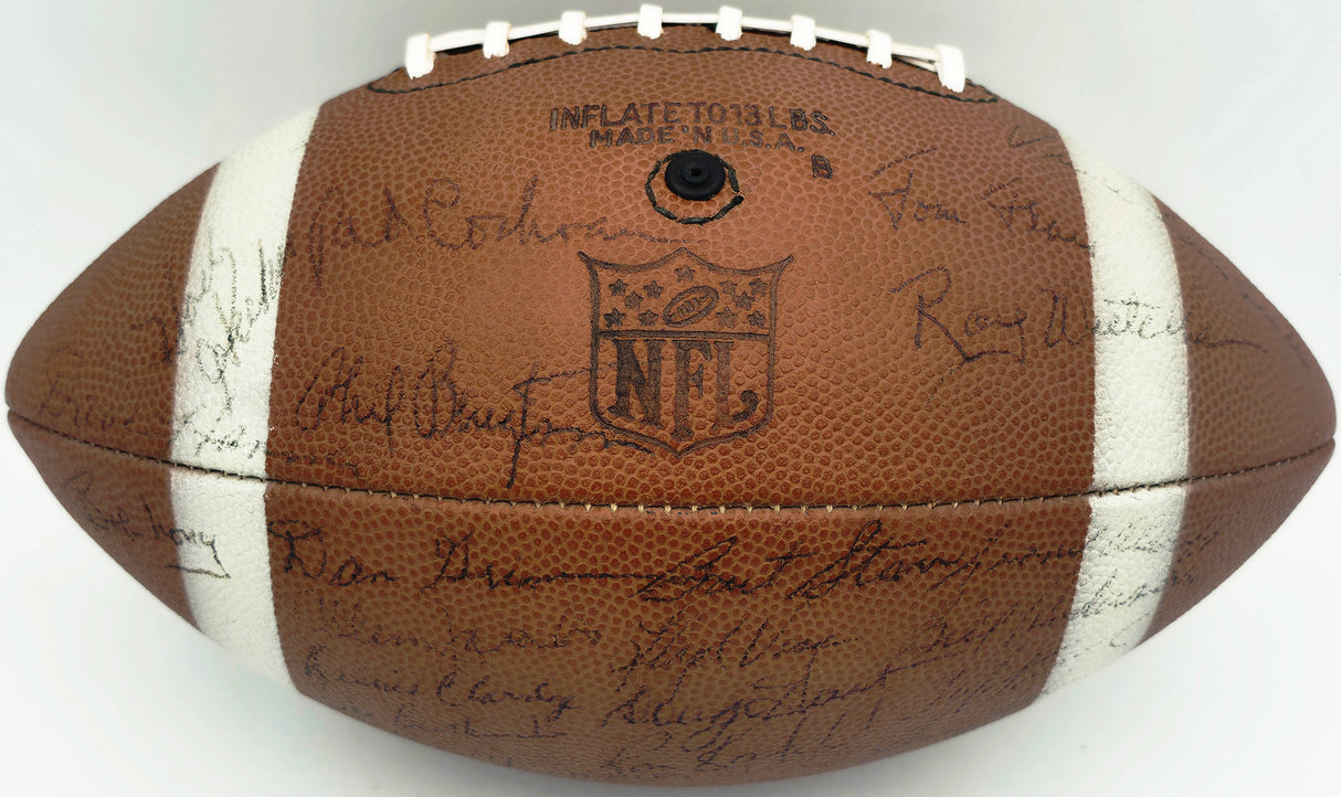 1965 NFL Champions Green Bay Packers Team Autographed Official NFL Leather MacGregor Football With 48 Signatures Including Vince Lombardi Beckett BAS #AE65522