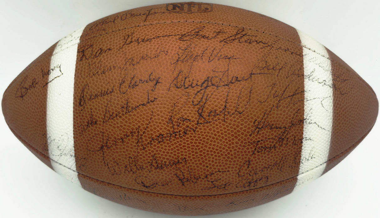 1965 NFL Champions Green Bay Packers Team Autographed Official NFL Leather MacGregor Football With 48 Signatures Including Vince Lombardi Beckett BAS #AE65522