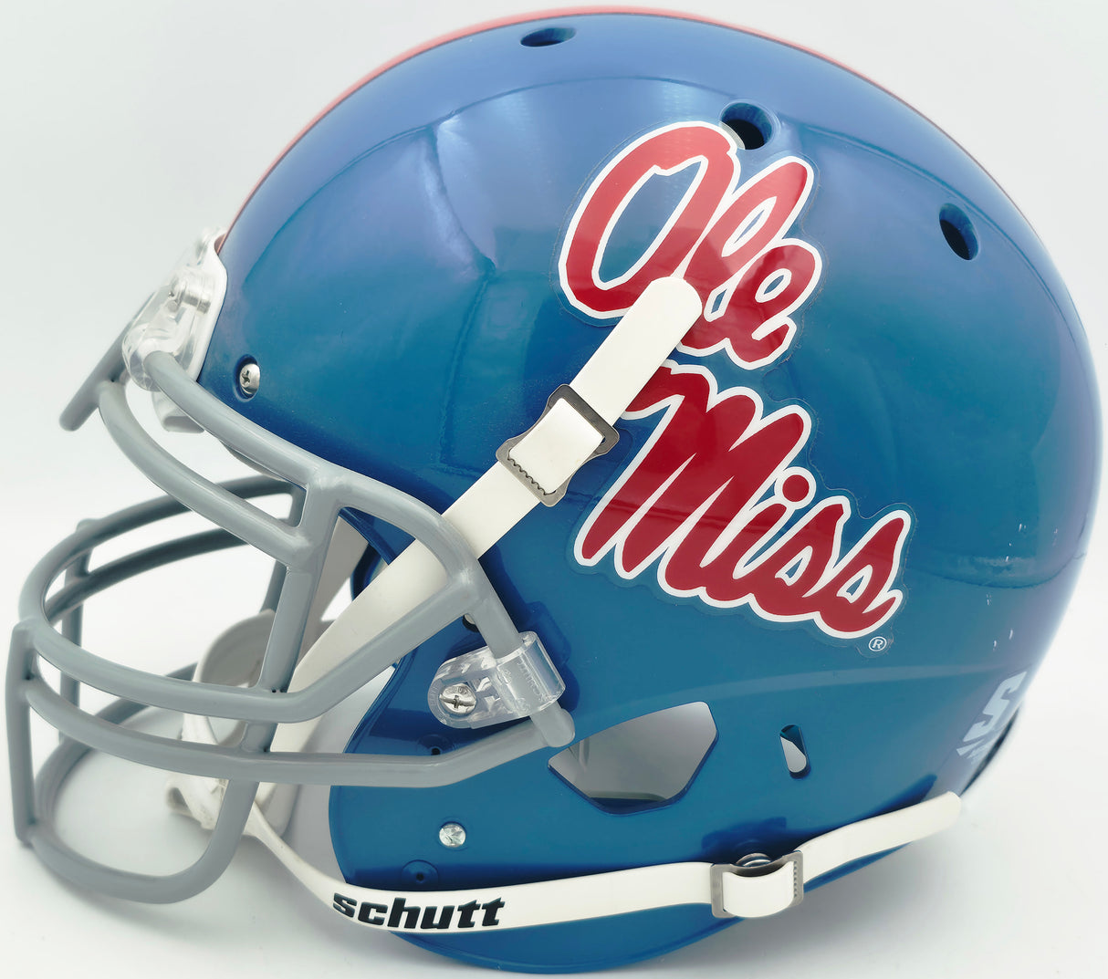 D.K. Metcalf Autographed Ole Mise Blue Full Size Authentic Helmet Fanatics Holo #A664277