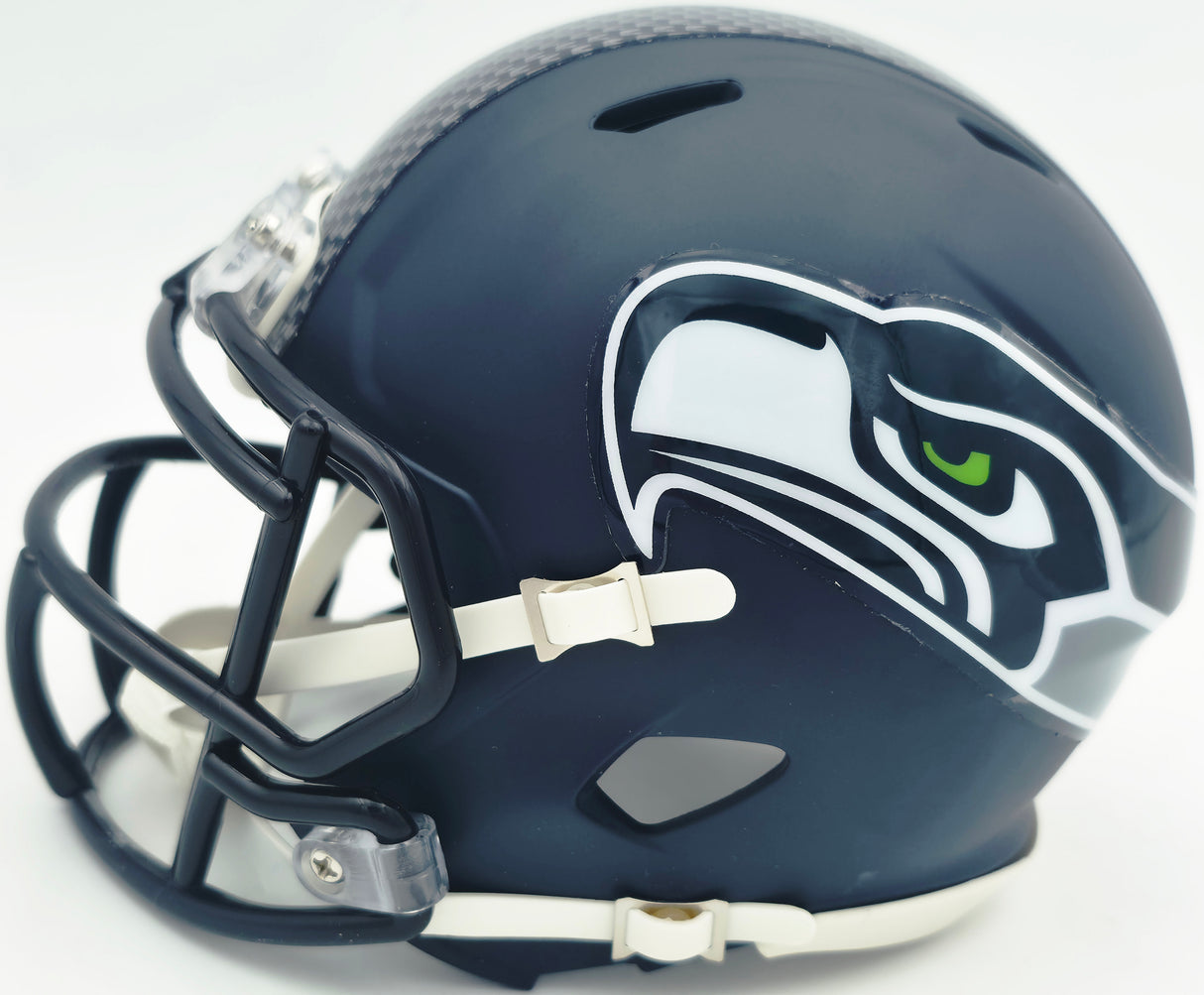Kam Chancellor Autographed Seattle Seahawks Blue Speed Mini Helmet (Smudged) Beckett BAS Witness #4W380918