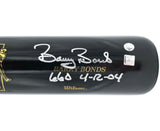 Willie Mays & Barry Bonds Autographed Black 660 Home Run Logo SAM Baseball Bat San Francisco Giants "Dated" WM Collection & MLB Holo #BB183445