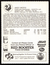 Andy Moog Autographed 1981-82 Red Rooster Rookie Card Edmonton Oilers SKU #258335