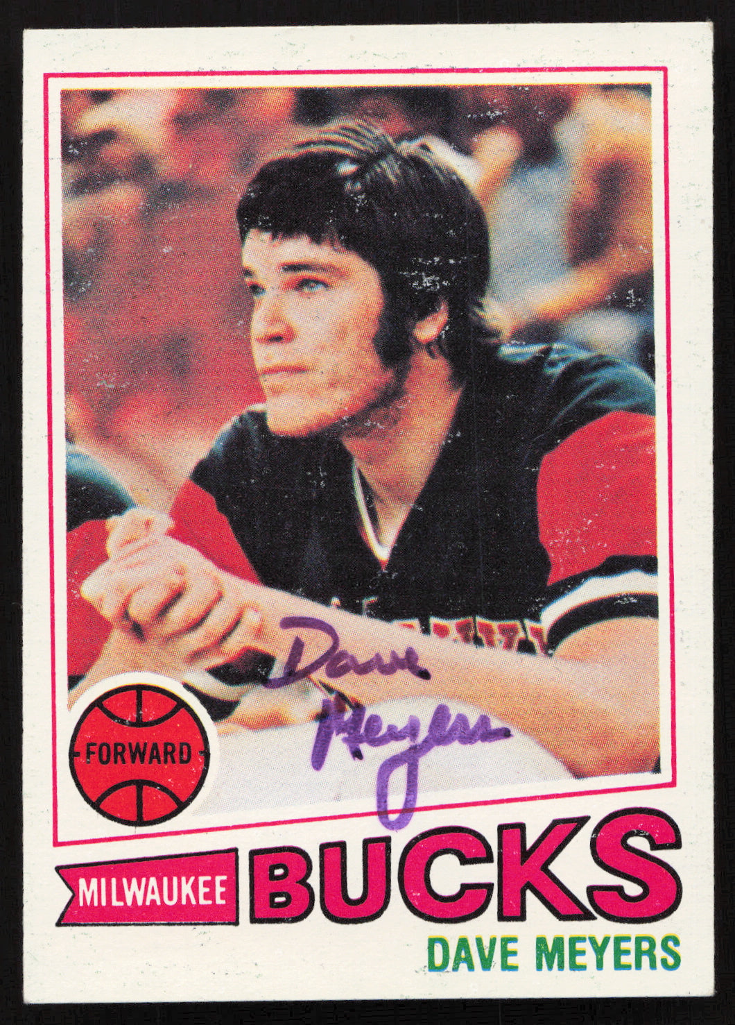 Dave Meyers Autographed 1977-78 Topps Card #76 Milwaukee Bucks SKU #258894