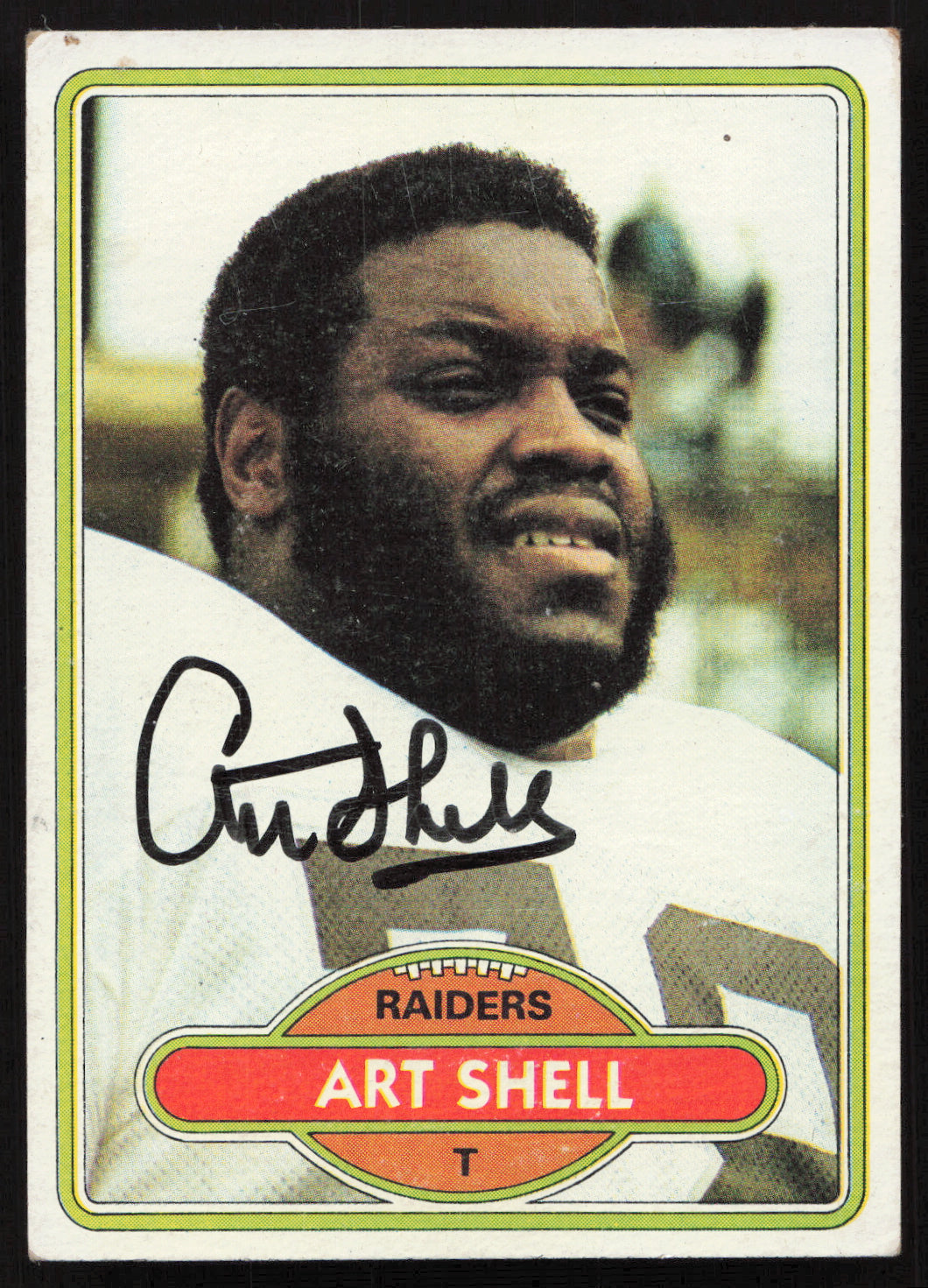 Art Shell Autographed 1980 Topps Card #382 Oakland Raiders SKU #259201