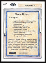 Shane Dronett Autographed 1992 Upper Deck Rookie Card #407 Denver Broncos SKU #259513